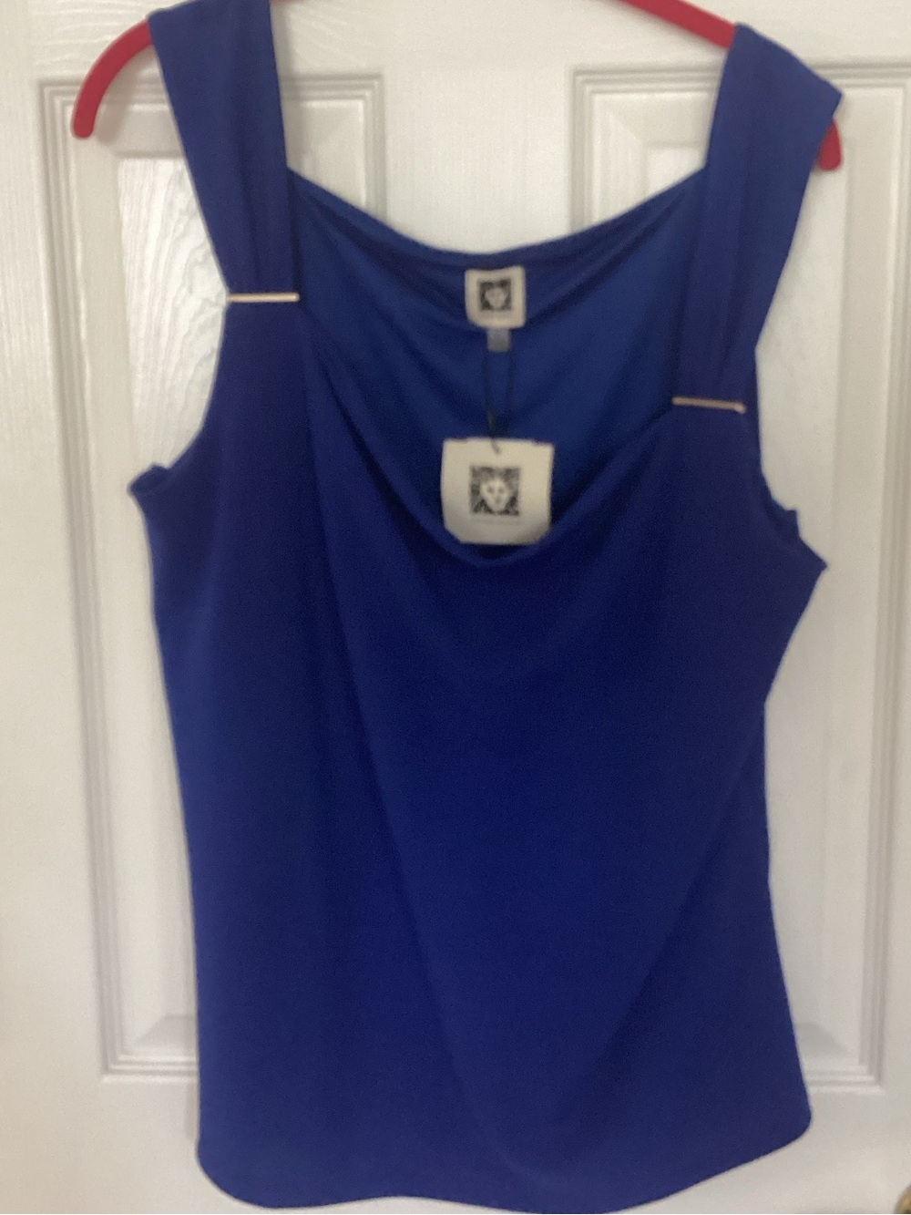 Anne Klein Cobalt Blue Cowl Neck Sleeveless Top